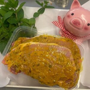 Côte de porc sans os marinées au curry - 2 pièces